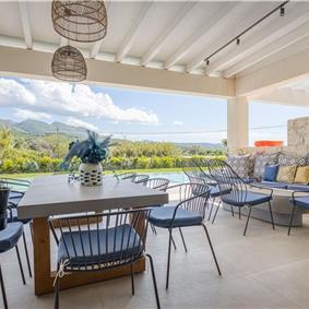 5 bedroom luxury seaside villa with indoor & outdoor pool, near Acharavi, sleeps 10